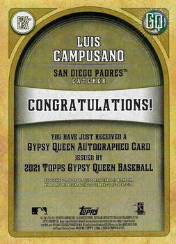2021 Topps Gypsy Queen - Autographs #GQA-LCA Luis Campusano Back