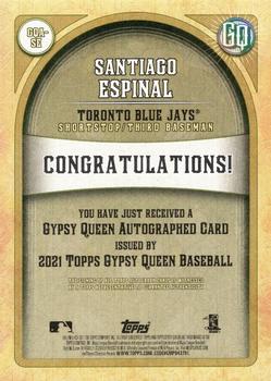 2021 Topps Gypsy Queen - Autographs #GQA-SE Santiago Espinal Back