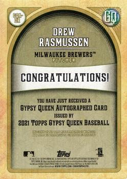 2021 Topps Gypsy Queen - Autographs #GQA-DR Drew Rasmussen Back