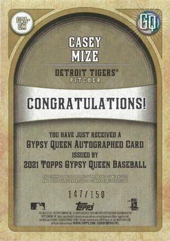 2021 Topps Gypsy Queen - Autographs Indigo #GQA-CM Casey Mize Back
