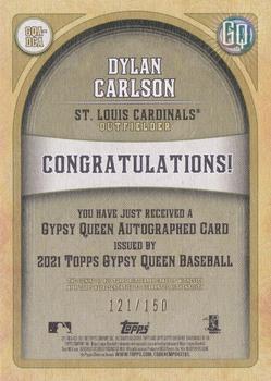 2021 Topps Gypsy Queen - Autographs Indigo #GQA-DCA Dylan Carlson Back