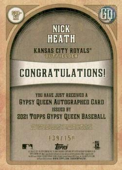 2021 Topps Gypsy Queen - Autographs Indigo #GQA-NH Nick Heath Back