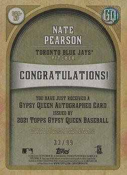2021 Topps Gypsy Queen - Autographs Blue #GQA-NP Nate Pearson Back