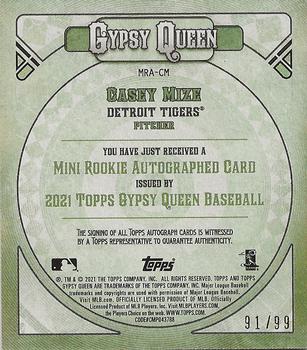 2021 Topps Gypsy Queen - Rookie Minis Autographs #MRA-CM Casey Mize Back