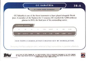 2020 Topps x Derek Jeter - Autographs Blue #38-A CC Sabathia Back