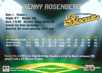 2019 Grandstand Montgomery Biscuits #NNO Kenny Rosenberg Back