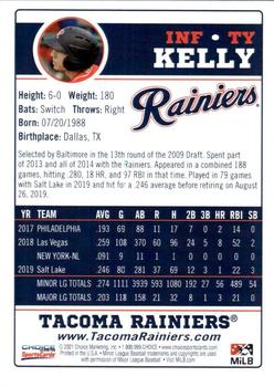 2021 Choice Tacoma Rainiers #08 Ty Kelly Back