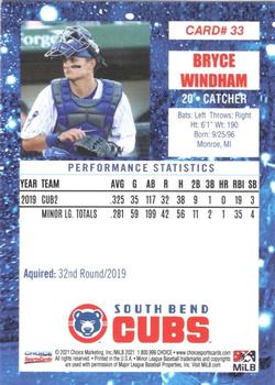 2021 Choice South Bend Cubs #33 Bryce Windham Back