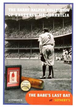 1999 Sotheby's Barry Halper Collection of Baseball Memorabilia #2 Babe Ruth Front