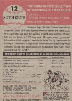 1999 Sotheby's Barry Halper Collection of Baseball Memorabilia #12 Mickey Mantle / Roger Maris Back