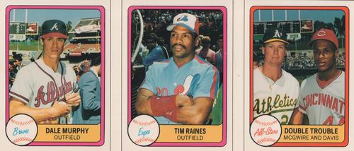 1987 Baseball Cards Magazine Repli-cards - Panels #1/2/3 Dale Murphy / Tim Raines / Eric Davis / Mark McGwire Front