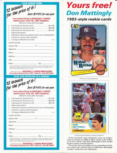 1987 Baseball Cards Magazine Repli-cards - Panels #661/793 Don Mattingly Front