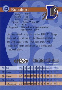 1998 Durham Bulls #NNO Jim Buccheri Back