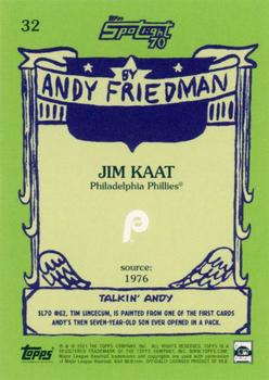 2021 Topps x Spotlight 70 by Andy Friedman #32 Jim Kaat Back