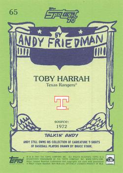 2021 Topps x Spotlight 70 by Andy Friedman #65 Toby Harrah Back