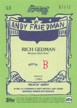 2021 Topps x Spotlight 70 by Andy Friedman - Spotlight70 Stamp #53 Rich Gedman Back