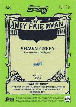 2021 Topps x Spotlight 70 by Andy Friedman - Spotlight70 Stamp #58 Shawn Green Back