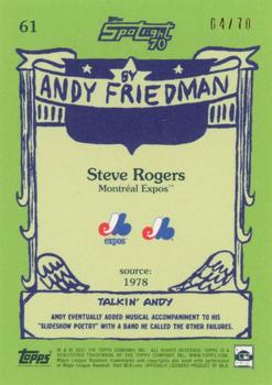 2021 Topps x Spotlight 70 by Andy Friedman - Spotlight70 Stamp #61 Steve Rogers Back
