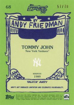 2021 Topps x Spotlight 70 by Andy Friedman - Spotlight70 Stamp #68 Tommy John Back