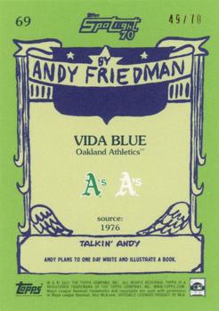 2021 Topps x Spotlight 70 by Andy Friedman - Spotlight70 Stamp #69 Vida Blue Back