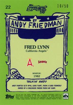 2021 Topps x Spotlight 70 by Andy Friedman - Glossy Stock #22 Fred Lynn Back
