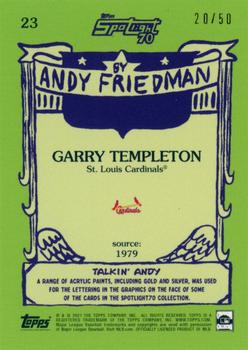 2021 Topps x Spotlight 70 by Andy Friedman - Glossy Stock #23 Garry Templeton Back