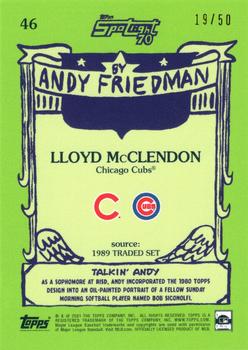 2021 Topps x Spotlight 70 by Andy Friedman - Glossy Stock #46 Lloyd McClendon Back