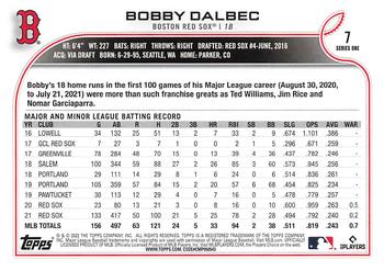 2022 Topps #7 Bobby Dalbec Back