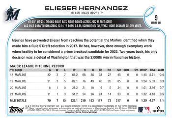 2022 Topps #9 Elieser Hernandez Back