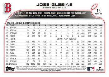 2022 Topps #15 Jose Iglesias Back