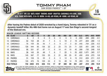 2022 Topps #16 Tommy Pham Back