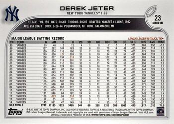 2022 Topps #23 Derek Jeter Back