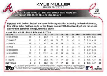 2022 Topps #30 Kyle Muller Back
