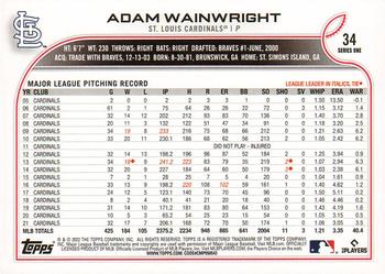 2022 Topps #34 Adam Wainwright Back