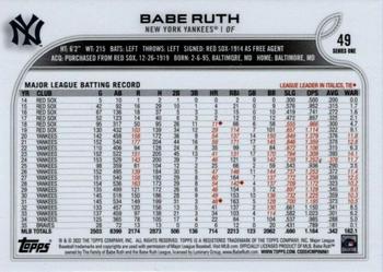 2022 Topps #49 Babe Ruth Back