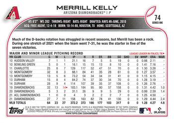 2022 Topps #74 Merrill Kelly Back