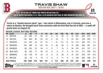 2022 Topps #88 Travis Shaw Back