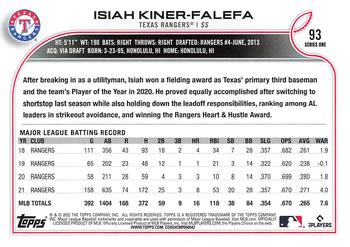 2022 Topps #93 Isiah Kiner-Falefa Back