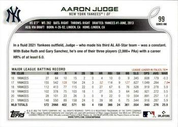 2022 Topps #99 Aaron Judge Back