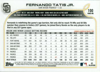 2022 Topps #100 Fernando Tatis Jr. Back