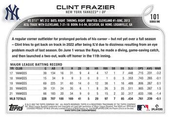 2022 Topps #101 Clint Frazier Back