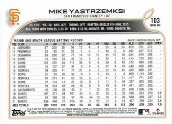 2022 Topps #103 Mike Yastrzemski Back