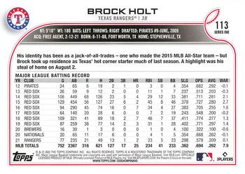2022 Topps #113 Brock Holt Back