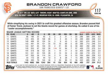 2022 Topps #117 Brandon Crawford Back