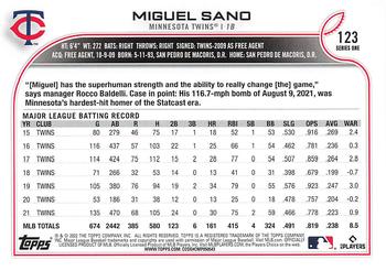 2022 Topps #123 Miguel Sano Back
