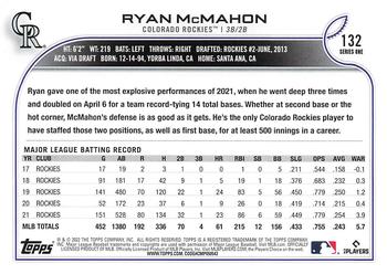 2022 Topps #132 Ryan McMahon Back