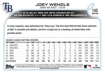 2022 Topps #145 Joey Wendle Back