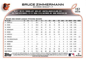 2022 Topps #157 Bruce Zimmermann Back