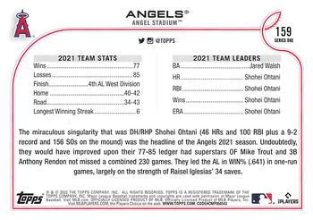 2022 Topps #159 Los Angeles Angels Back