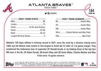 2022 Topps #164 Atlanta Braves Back